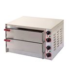 Little Italy 4336/2 2 x 14" Electric Countertop Stainless Steel Twin Deck Pizza Oven