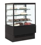 Image of EVOK902 905mm Wide Curved Glass Stainless Steel Patisserie & Deli Display Fridge