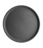 J846 Fibreglass Round Non-Slip Tray Black 356mm