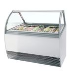 MILLENNIUM LX16 16 x Napoli Pan White Curved Glass Ice Cream Display Freezer