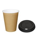SA432 Special Offer Brown 340ml Hot Cups and Black Lids (Pack of 1000)