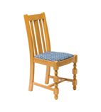 FT485 Manhattan Soft Oak High Back Dining Chair with Blue Diamond Padded Seat (Pack of 2)