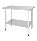T376 1200w x 600d mm Stainless Steel Centre Table with One Undershelf