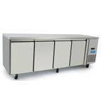 HED498 560 Ltr 4 Door Stainless Steel Refrigerated Prep Counter
