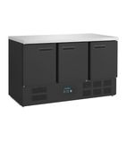 G-Series PG023 368 Ltr 3 Door Black Refrigerated Prep Counter