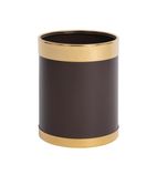Image of Y804 Waste Paper Bin with Gold Rim 10.2ltr