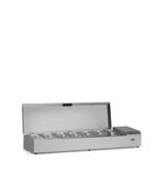 HTW15-S3 7 x 1/3GN Refrigerated Countertop Food Prep Topping Unit With Stainless Steel Lid