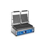 Lynx Prime LPPG2RRT Electric Double Contact Panini Grill with Digital Timer - Ribbed Top & Bottom