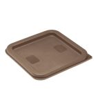 HY422 Polyethylene Square Food Measuring Container Lid Brown Small