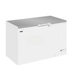 LHF460SS 447 Ltr White Chest Freezer With Stainless Steel Lid