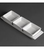 Whiteware U816 Snack Dishes 3 Section with Plates (Pack of 2)
