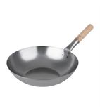 Image of K297 Mild Steel Flat Base Wok 356mm