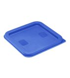 HY410 Polyethylene Square Food Measuring Container Lid Blue Small