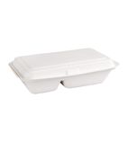 FC524 Bagasse Hinged 2-Compartment Food Containers 253mm (Pack of 200)