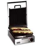 Lynx 400 LPG Electric Single Panini Contact Grill (Ribbed Upper And Lower Plates)