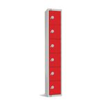 W953-CL Six Door Manual Combination Locker Red