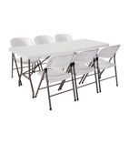 Image of SA426 Special Offer Bolero 6ft PE Centre Folding Table with Six Folding Chairs