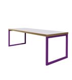 Dining Table White with Violet Frame 4ft - DM662