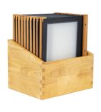 Image of H759 Wood Spine American Style Menu Covers & Storage Box A4 (Pack of 20)
