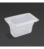 GJ529 Polypropylene 1/9 Gastronorm Container with Lid 100mm (Pack of 4)