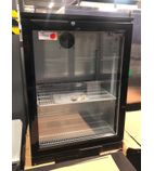 LOWBAR1 117 Ltr Undercounter Single Glass Door Reduced Height Black Back Bar Bottle Cooler - Graded