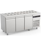 Image of ZNF999-HC 429 Ltr 3 Door Stainless Steel Refrigerated Pizza / Saladette Prep Counter