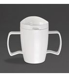 DW715 Double-Handled Mugs with Lids White 300ml (Pack of 4)