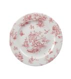 Vintage Prints GF612 Tea Plates Cranberry Toile Print 210mm (Pack of 6)