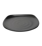 DR513 Fusion Melamine Rounded Square Plates Black 250mm