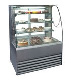 P75-100 1000mm Wide  Stainless Steel Curved Glass Patisserie Serve Over Counter Display Fridge