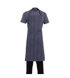 Image of A662 Butchers Bib Apron Navy Stripe