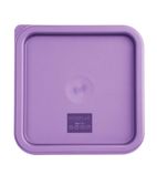 FX144 Polyethylene Square Food Measuring Container Lid Purple Medium