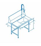 T11SENL 1100(W) x 800(D)mm Left Hand Entry Table With Sink For Classeq Passthrough Dishwashers