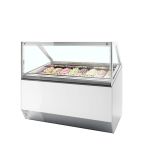 MILLENNIUM ST16 16 x Napoli Pan White Flat Glass Ice Cream Display Freezer