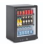 ZX1 140 Ltr Undercounter Single Glass Door Black Back Bar Bottle Cooler