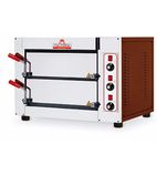 Fast 50 8 x 9" Electric Countertop Stainless Steel Twin Deck Pizza Oven