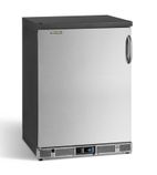 GF3/100LSCS 50 Pint Undercounter Single Solid Stainless Steel Door Black Glass Froster