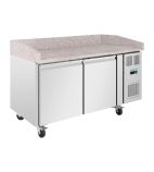 U-Series UA081 428 Ltr 2 Door Stainless Steel Refrigerated Prep Counter With Granite Worktop
