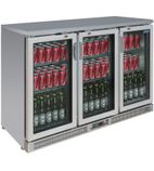 G-Series CE207 335 Ltr Undercounter Triple Hinged Glass Door Stainless Steel Back Bar Bottle Cooler