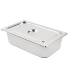 SA248 Stainless Steel Gastronorm Tray with Lid 1/1 100mm (Pack of 1)