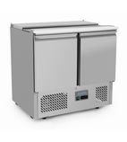 HEF568 300 Ltr 2 Door Stainless Steel Refrigerated Pizza/Saladette Prep Counter