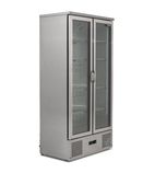 BAR20SS 417 Ltr Upright Double Hinged Glass Door Stainless Steel Back Bar Bottle Cooler