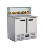 G-Series GH266 256 Ltr 2 Door Stainless Steel Refrigerated Pizza / Saladette Prep Counter