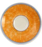 New Horizons W022 Marble Border Espresso Saucers Orange 115mm