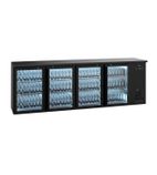 Image of E3/2222GMU84 687 Ltr Undercounter Four Hinged Glass Door Black Back Bar Bottle Cooler