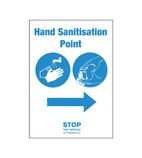 FN849 Hand Sanitisation Point Arrow Left Sign A5 Self-Adhesive