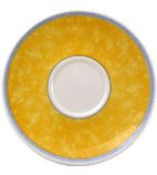 New Horizons W027 Marble Border Cappuccino Saucers Yellow 170mm