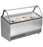BERMUDA RV13 13 x Napoli Pan Grey Curved Glass Ice Cream Display Freezer