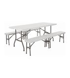 Image of SA425 Special Offer PE Centre Folding Table 6ft with Two Folding Benches