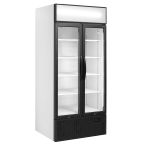 FSC891H 707 Ltr Upright Double Hinged Glass Door White Display Fridge With Canopy